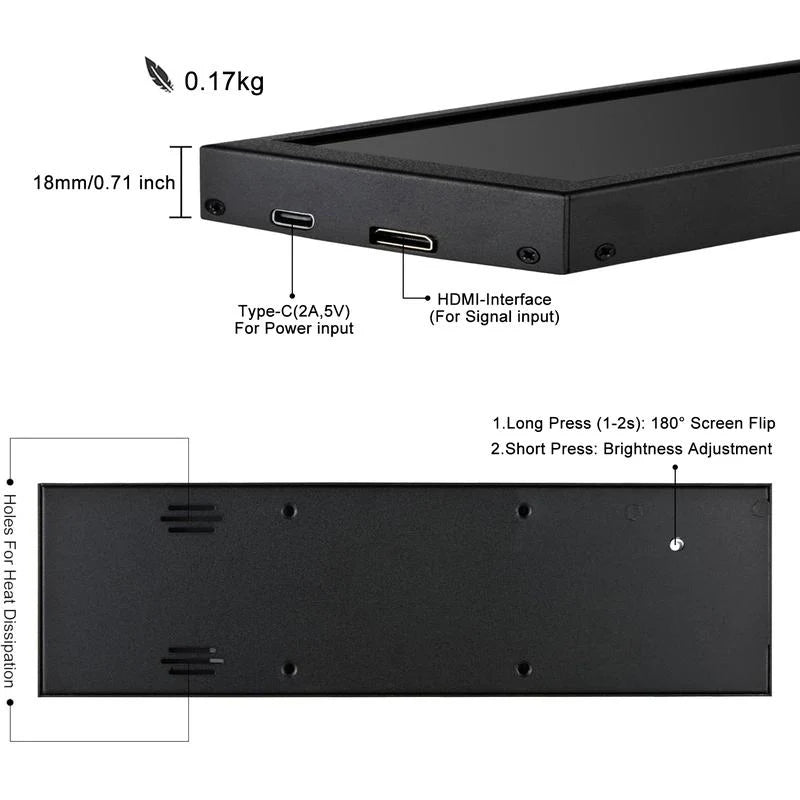 Ultra-Wide Mini Bar Monitor | Expand Desktop Screen